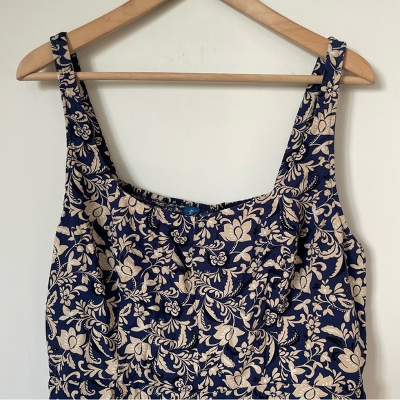 Old Navy Fit & Flare Cami Mini Dress Blue Floral Size Extra Large Tall - Picture 4 of 9